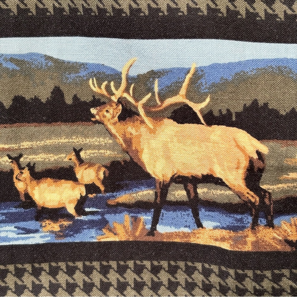 ROPER—Vintage Western Shirt—Men’s M—15.5 x 34—Snap Buttons—Elk Pattern—VG+